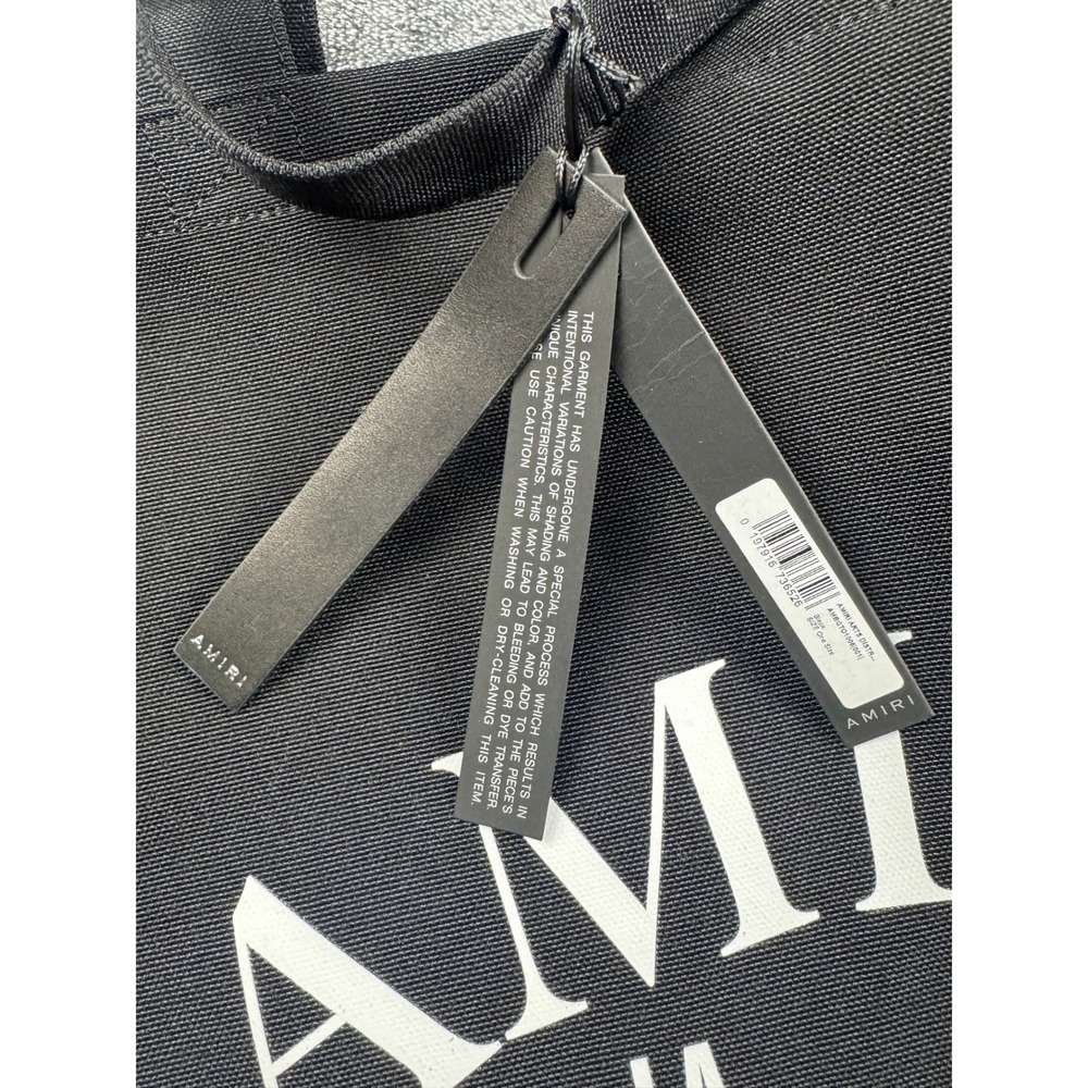 Amiri Arts District Canvas Tote Bag Black Graphic Print AMBGT01066011 NEW - Picture 3 of 8